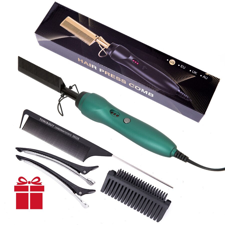 Thumbnail: New White Hot Comb Electric Hot Comb Wet And Dry Hair Curler Comb Hot Straighte
