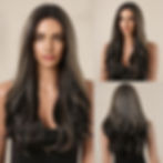 Thumbnail: Blonde Brown Ombre Long Wavy Lace Front Wigs for Women Natural Hairline Synthet