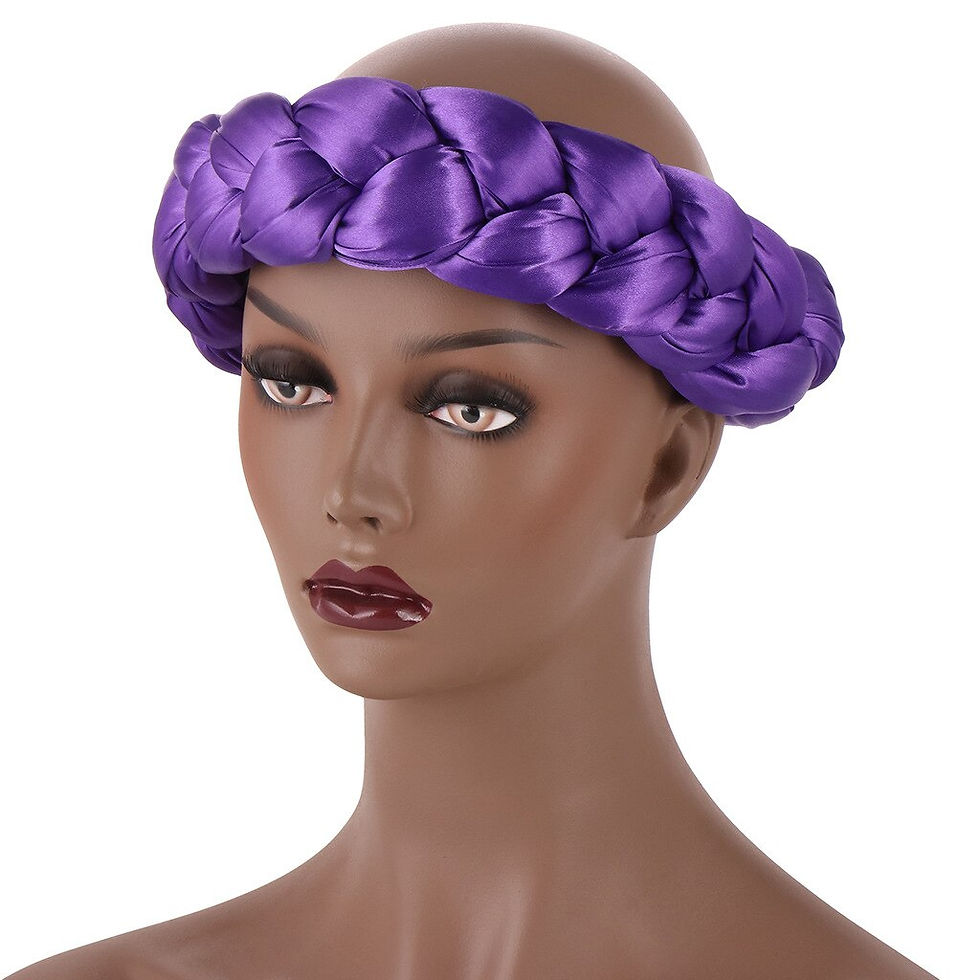 Thumbnail: 2022 Latest Exaggerated big satin twist braid Handmade African Cap Nigerian Wed
