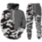 Thumbnail: Colorful Camouflage Print Two Piece Outfits Men's Casual Outdoor Sportswear Hoo