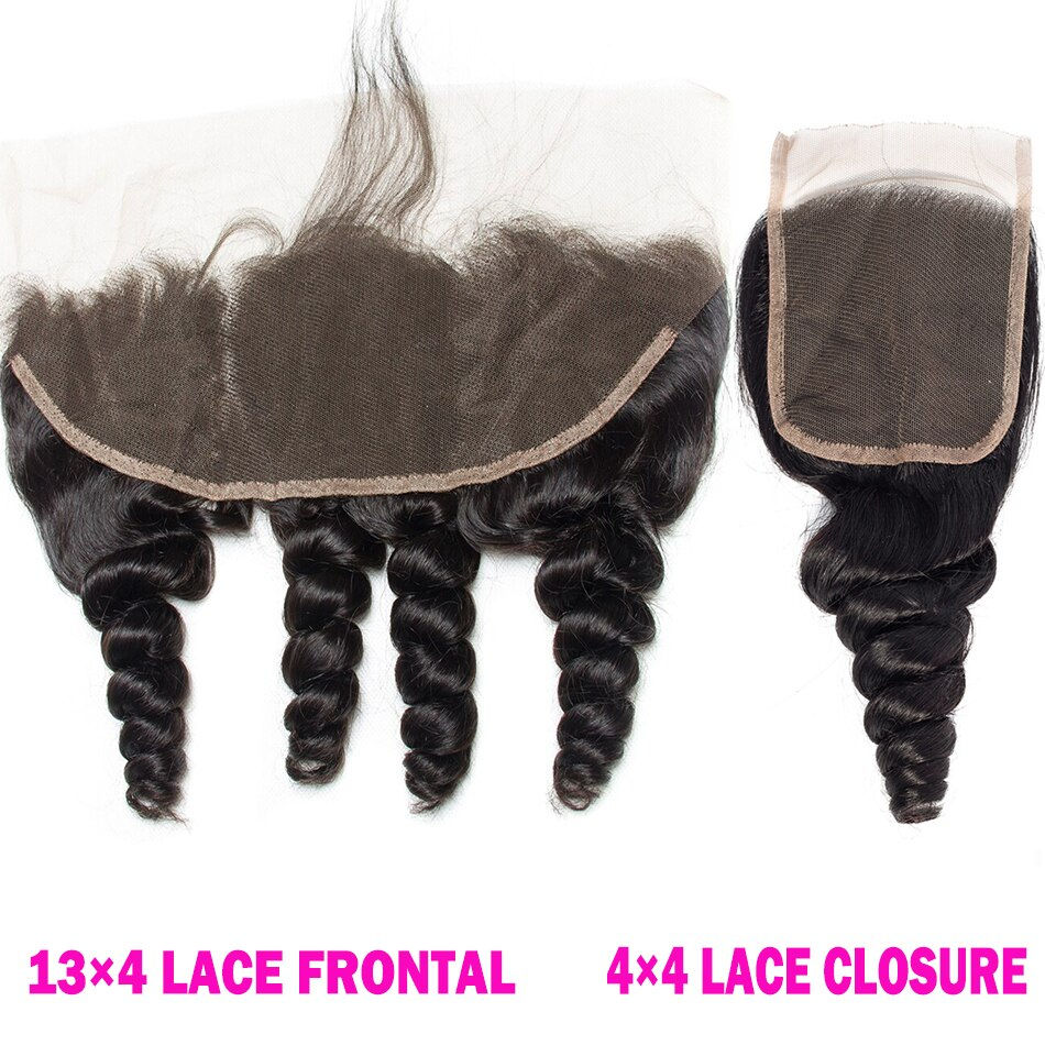 Thumbnail: 13x4 Water Wave Frontal Human Hair Brazilian Lace Frontal Closure Curly Deep La