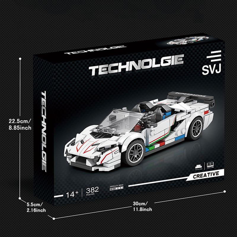 Thumbnail: City Technical Speed Car Building Blocks Sport Racing Car Vehicles Assembled Br