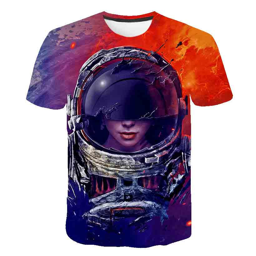 Thumbnail: Kids Astronaut T Shirts Costumes Children Boys And Girls Summer Tops Tees 1-14 