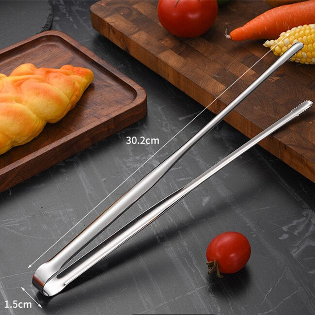 Thumbnail: Stainless Steel Grill Tongs Food Clip BBQ Steak Clip Bread Tong Cooking Utensil