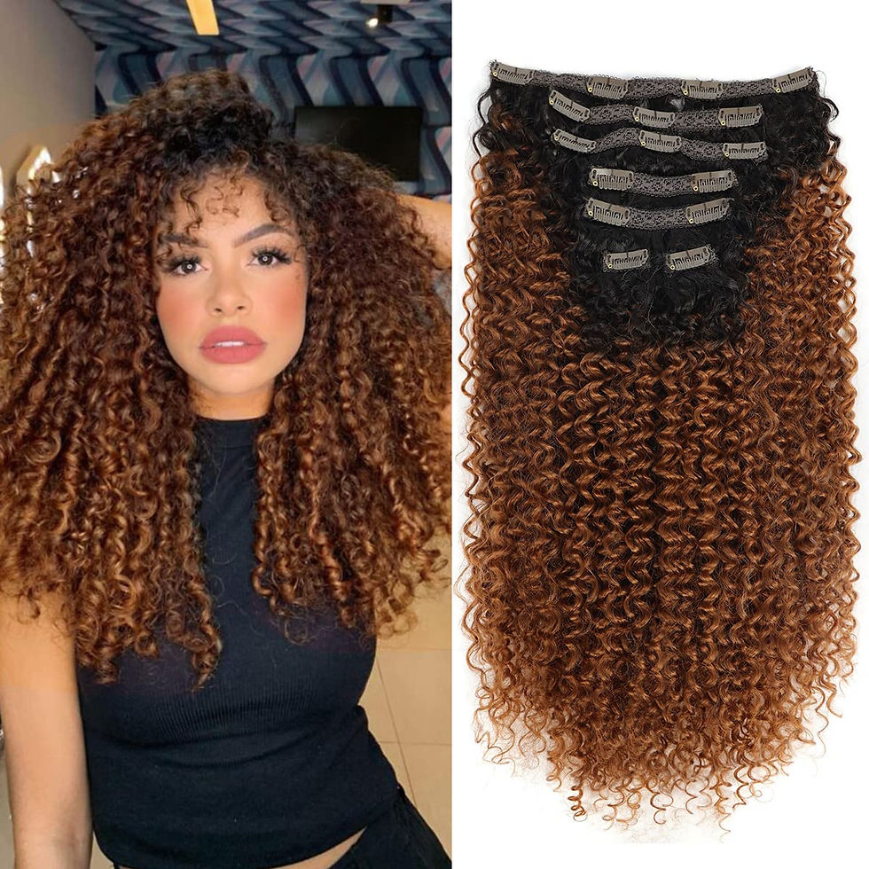 Thumbnail: Synthetic Clip In Hair Extension Full Head Long 26”140g Afro Kinky Curly Fake H