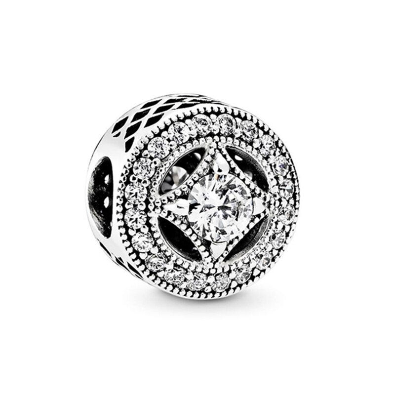 Thumbnail: 2Pcs New Hot Sale Silver Color Feather Star Hollow Heart Star Beads Fit Origina