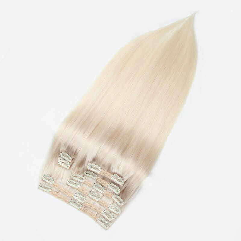 Thumbnail: Blonde Hair Extension Clip In Hair Extension Human Hair Natural Mega Hair Tic T