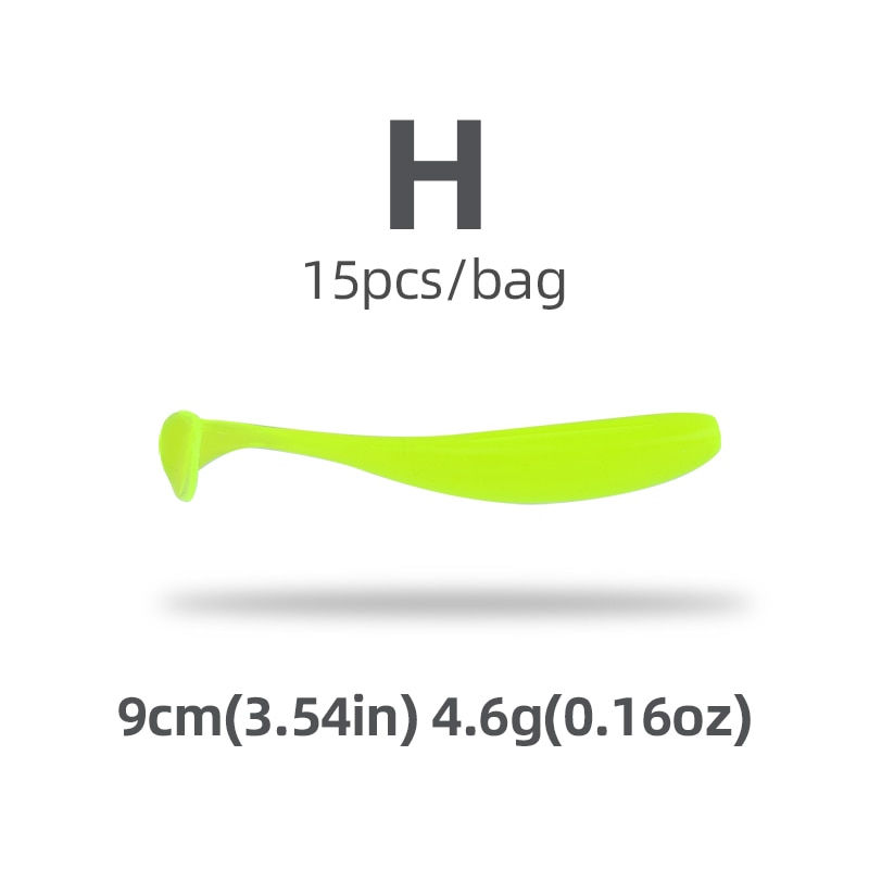 Thumbnail: HANDING PVC Material 5/7/9cm 15Pcs T-Tail Grub Worm Baits Fish Tackle Accessory