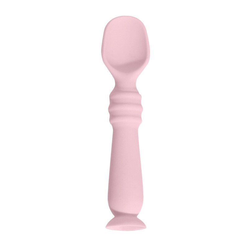 Thumbnail: 1PC Baby Spoon Food Grade Silicone Teether Toys Infant Learning Feeding Scoop U