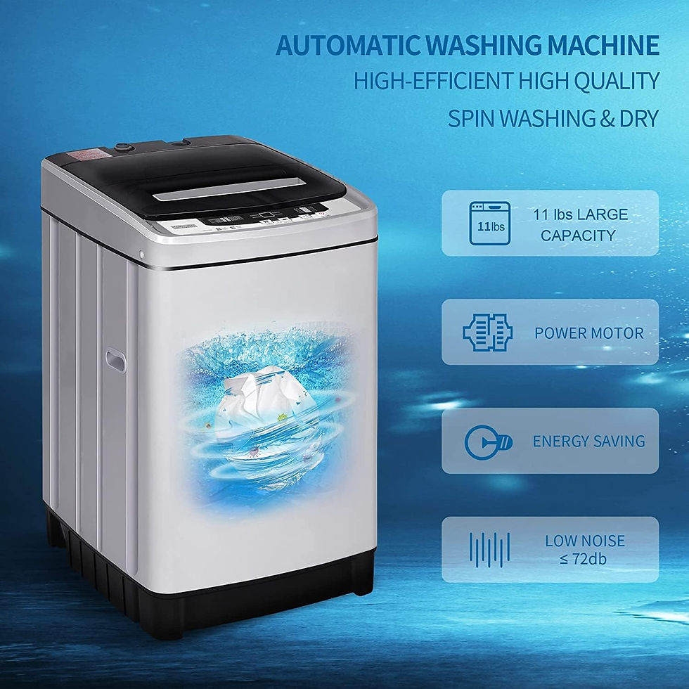 Miniatura: KUMIO 1.5 Cu.ft Washing Machine, 11Lbs Automatic Portable Washer with 8 Wash Pr