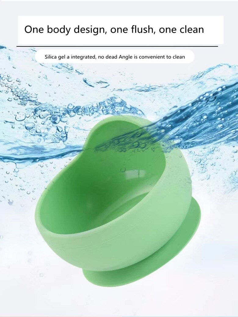 Thumbnail: 2PCS/Set Silicone Baby Feeding Bowl Tableware for Kids Waterproof Suction Bowl 