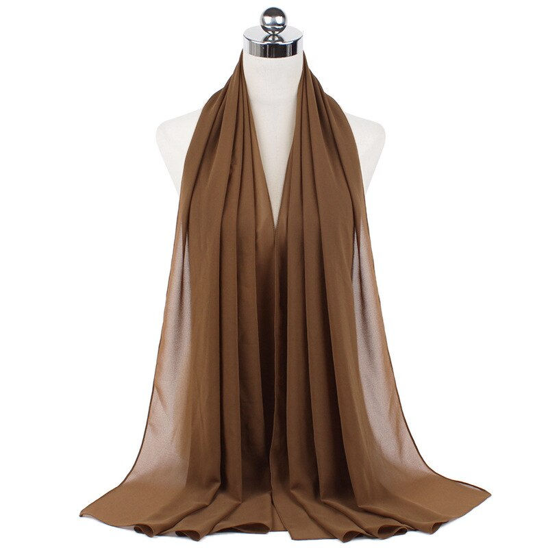 Thumbnail: New Premium Plain Chiffon Scarf Muslim Hijab Instant Shawl Soft Ball Bubble Chi