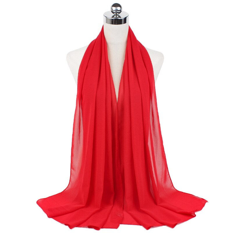 Thumbnail: New Premium Plain Chiffon Scarf Muslim Hijab Instant Shawl Soft Ball Bubble Chi