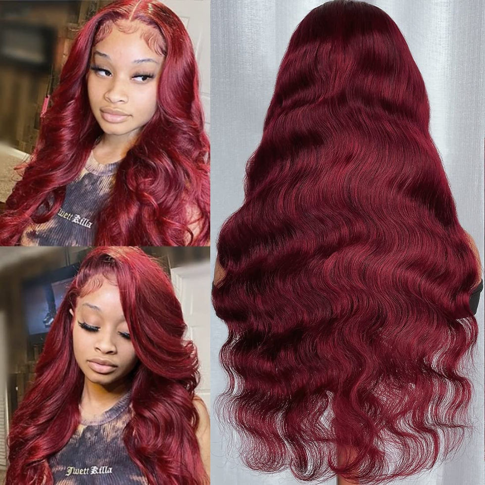 Thumbnail: 99J Burgundy Wig Glueless Pre Plucked Hairline Wig With Baby Hair Synthetic Lac
