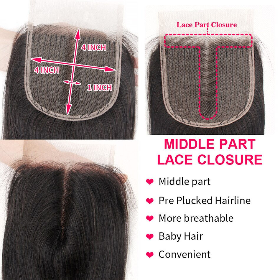 Thumbnail: Tissage Deep Wave Human Hair Brazilian 3 Bundles With Closure Virgin Curly Loos