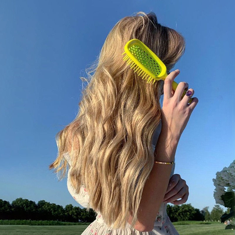 Thumbnail: Hair comb Detangling Tangled Hair Comb Hollow Out Massage Combs Anti-static Hai