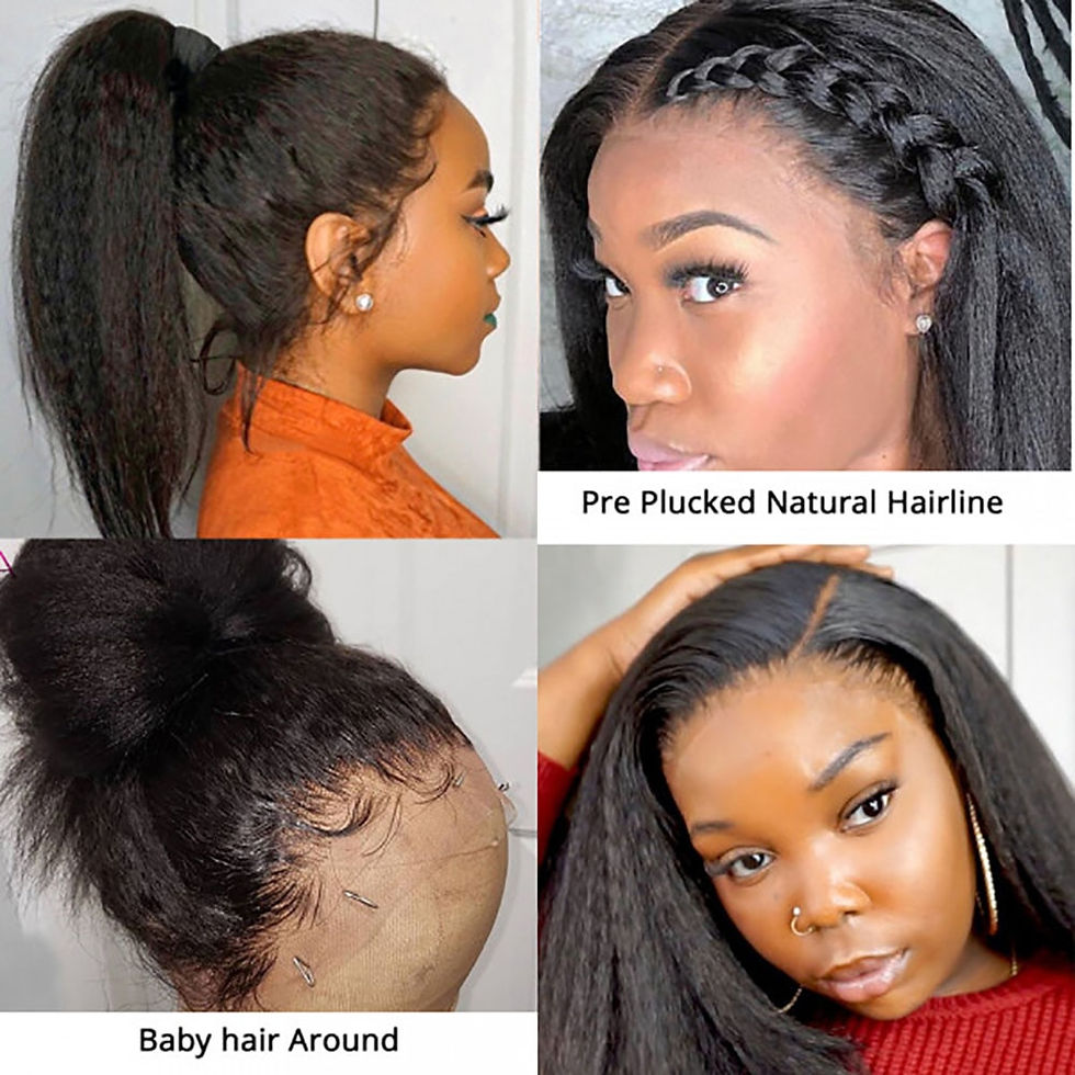 Thumbnail: Lace Front Wigs Kinky Straight Human Hair Wig HD Transparent Yaki Straight Lace