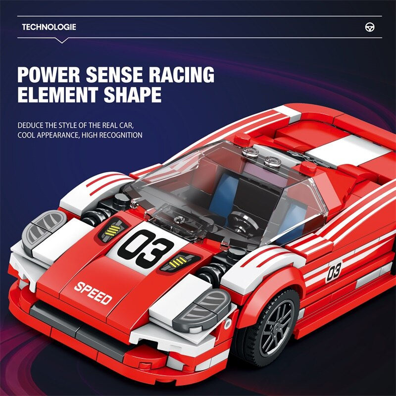 Thumbnail: City Technical Speed Car Building Blocks Sport Racing Car Vehicles Assembled Br