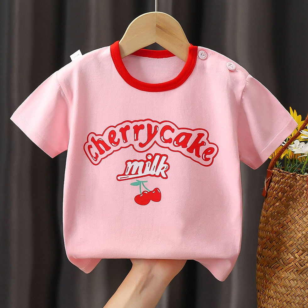 Thumbnail: Children's T-shirt summer boys girls Kids cotton Short Sleeve Shirt Sweatshirt 