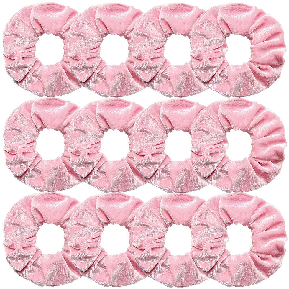Thumbnail: 50Pcs Retro Velvet Hair Scrunchie Set Solid Color Elastic Hair Bands Headwear P