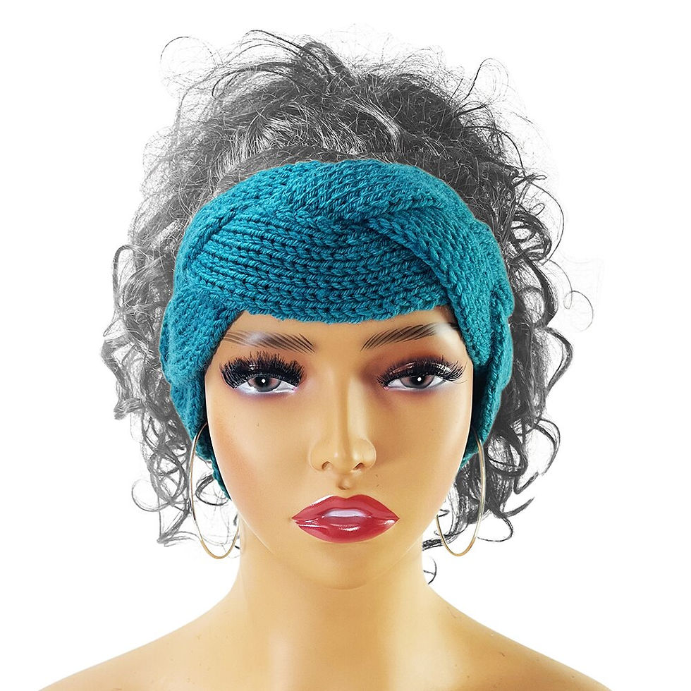 Thumbnail: Winter Knitting Headband Braid Weaving Hair Bands Outdoors Warm Wide Knitting E