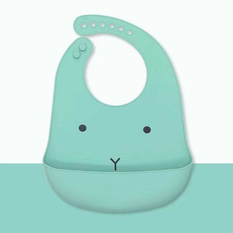 Thumbnail: 1Pcs Waterproof Baby Bibs Cartoon Printed Kids Bibs Adjustable Soft Silicone Bi