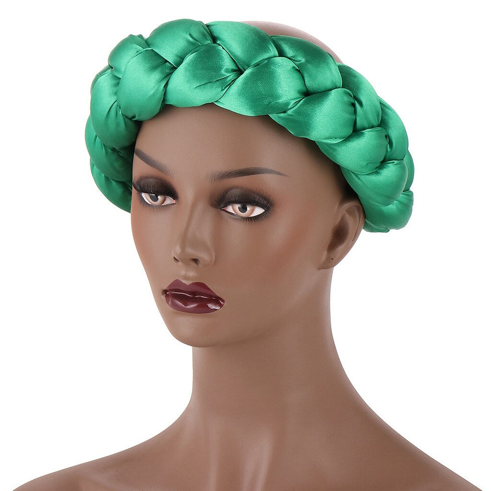 Thumbnail: 2022 Latest Exaggerated big satin twist braid Handmade African Cap Nigerian Wed