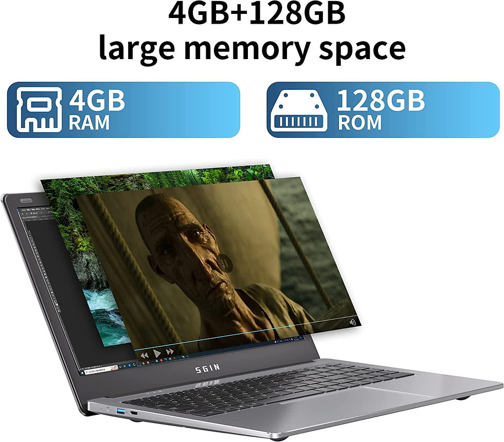 Thumbnail: SGIN 15.6inch Laptop 4GB DDR4 128GB SSD Windows 11 Laptop Computer with Quad Co