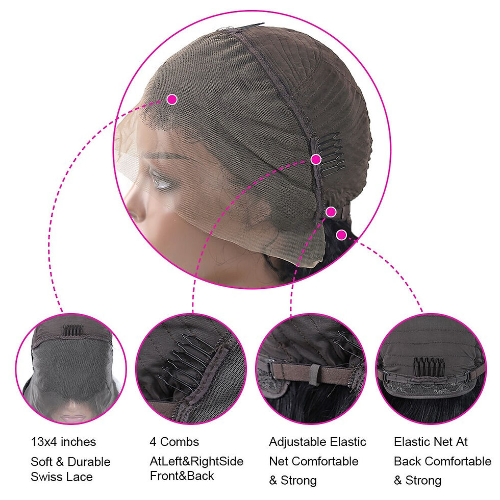 Thumbnail: 4C Kinky Edges Natural Hairline Wig 13x4 HD Kinky Straight Lace Front Human Hai