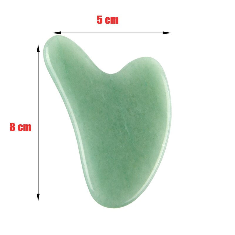 Thumbnail: Natural Stone Jade Gouache Scraper Rose Quartz Facial Gua Sha Tools Neck Massag