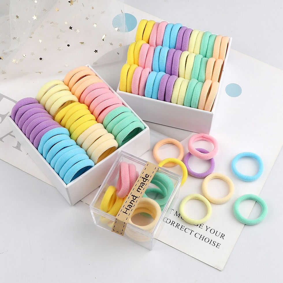 Thumbnail: 50/100PCS/Set Girls Small 3cm Elastic Hair Bands Colorful Children Nylon Scrunc