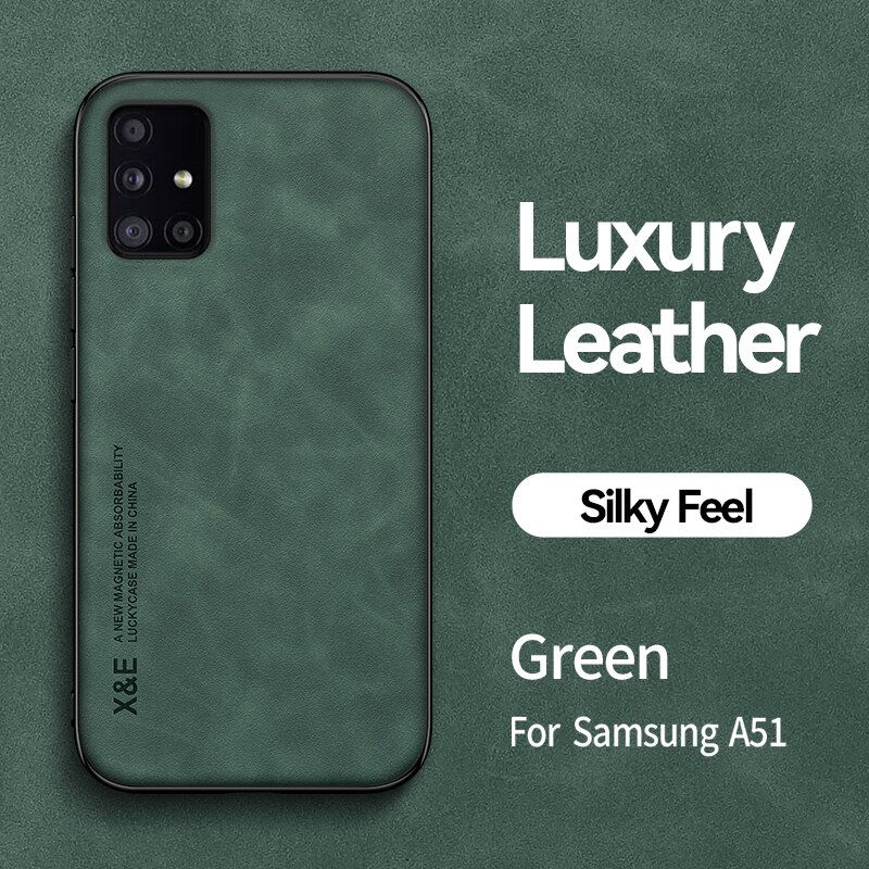 Thumbnail: For Samsung Galaxy A51 A71 5G Case Luxury Soft TPU Leather Magnetic Car Holder 