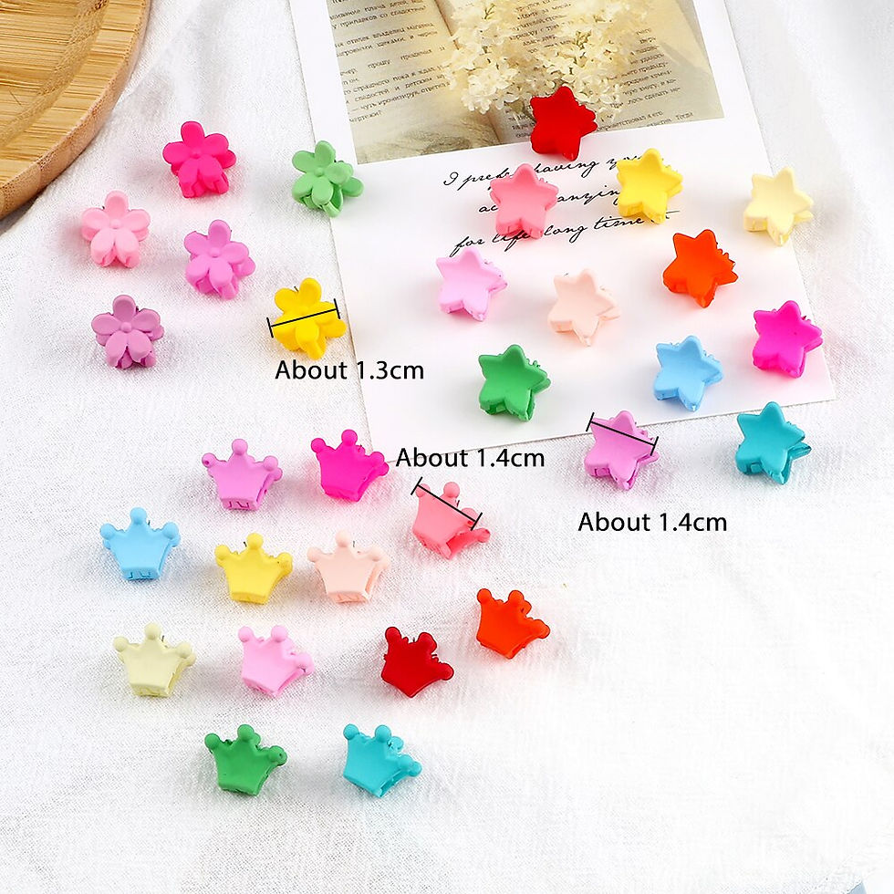 Thumbnail: 100PCS Colorful Mini Hair Claws Cute Flower Crown Star Hairpin Wholesale Hair C