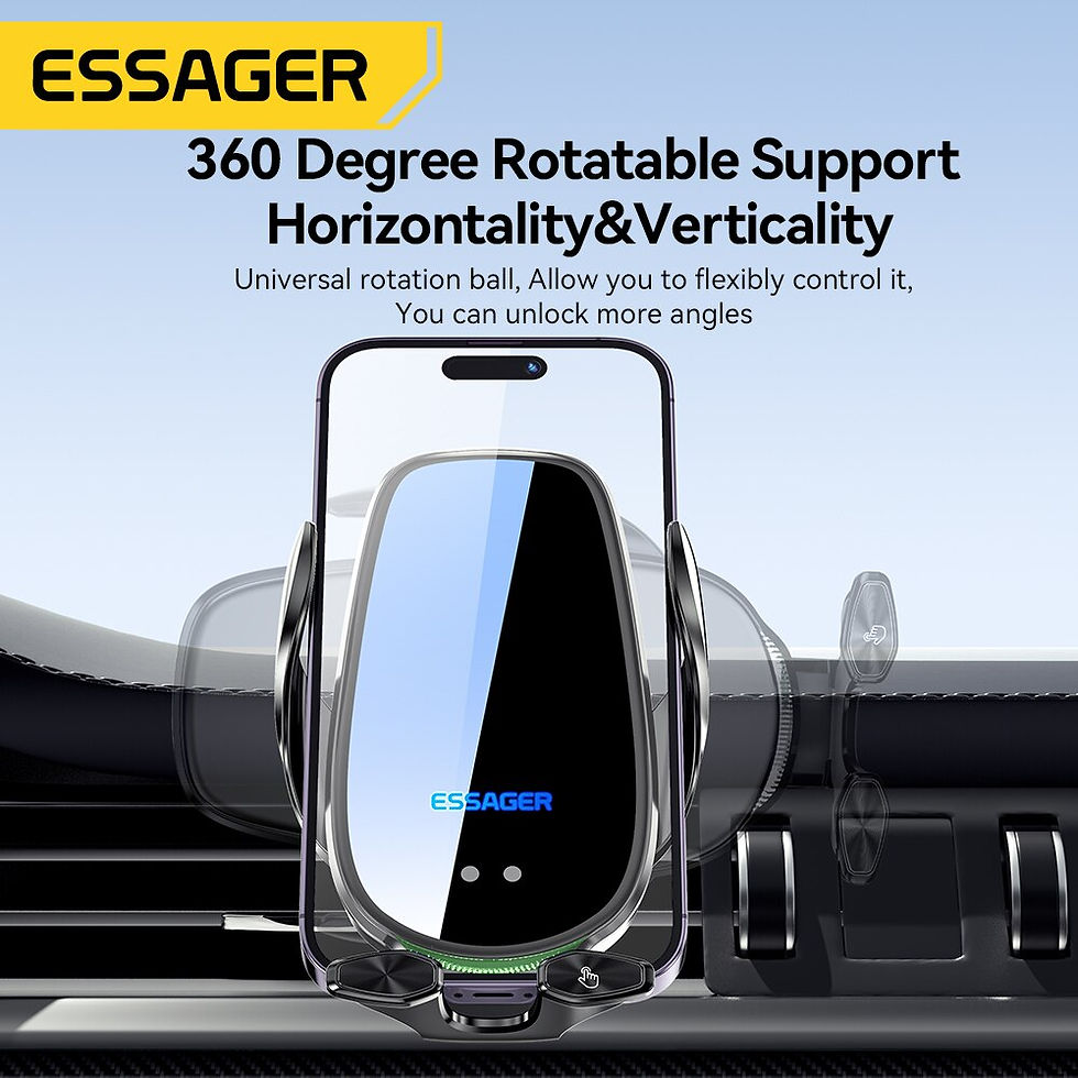 Miniatura: Essager 15W Car Wireless Charger Air Vent Mount For iPhone 14 13 12 Smart Wirel