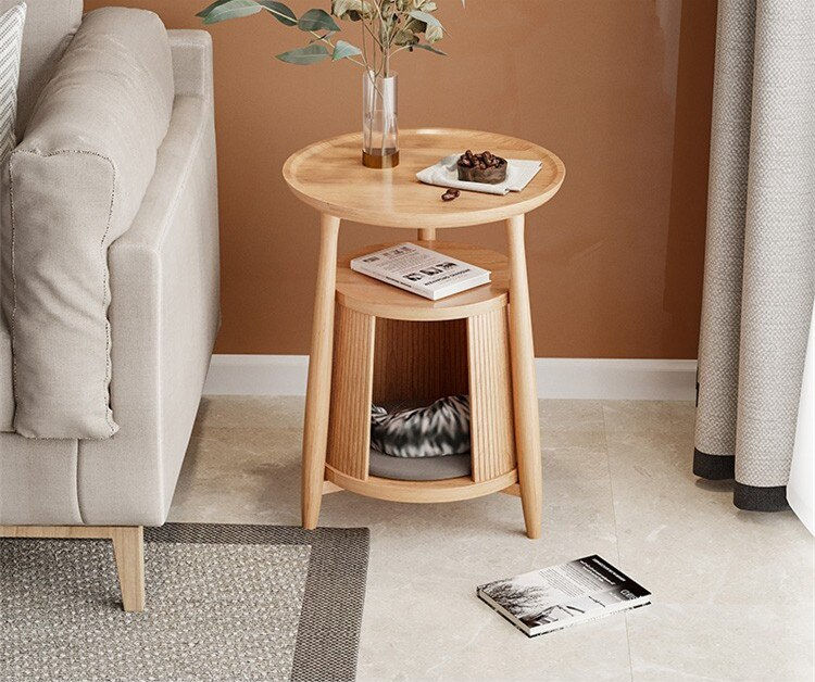 Thumbnail: Nordic Solid Wood Small Coffee Tables Designer Organizer Minimalist Side Table 