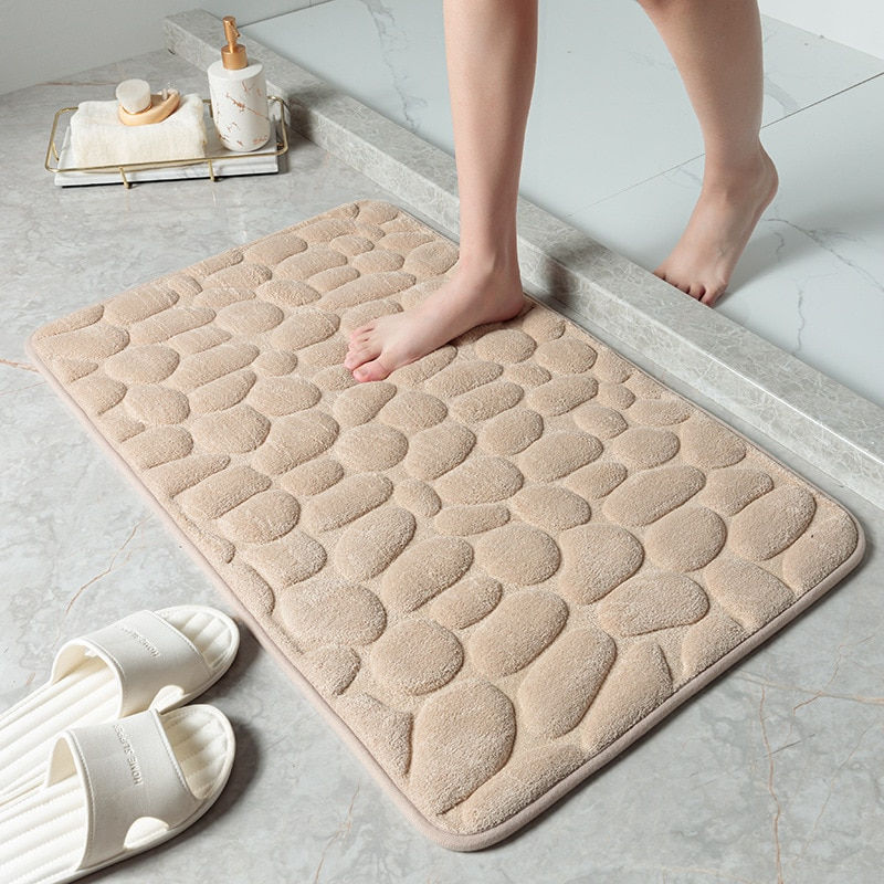 Thumbnail: Mat Non-slip Carpets Cobblestone Embossed Bathroom Bath  In Wash Basin Bathtub 
