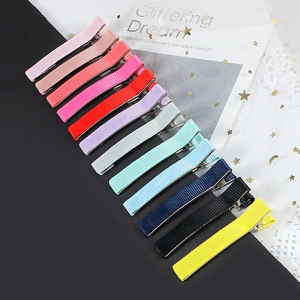 Thumbnail: 24PCS 6cm Ribbon Covered Metal Hair Clips Basic Simple Hairpins DIY Jewelry Han