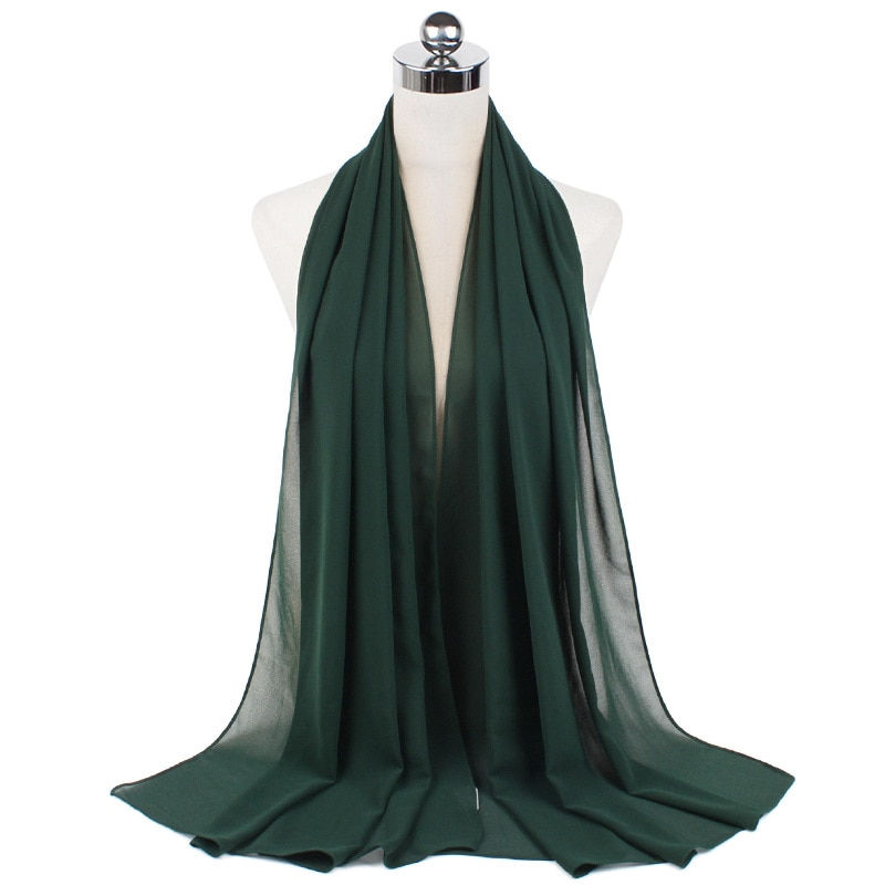 Thumbnail: New Premium Plain Chiffon Scarf Muslim Hijab Instant Shawl Soft Ball Bubble Chi