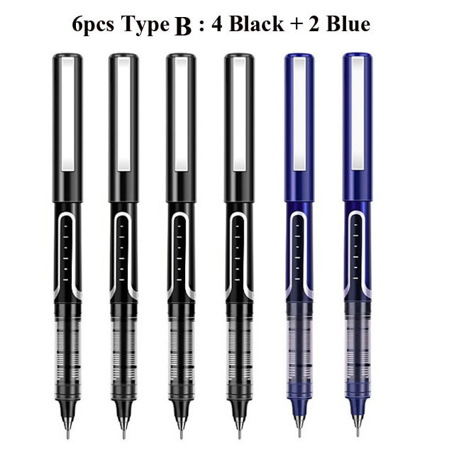 Thumbnail: Deli Rollerball Pens, 0.5mm Quick-drying Liquid Ink Stick Ballpoint Blue Gel Pe