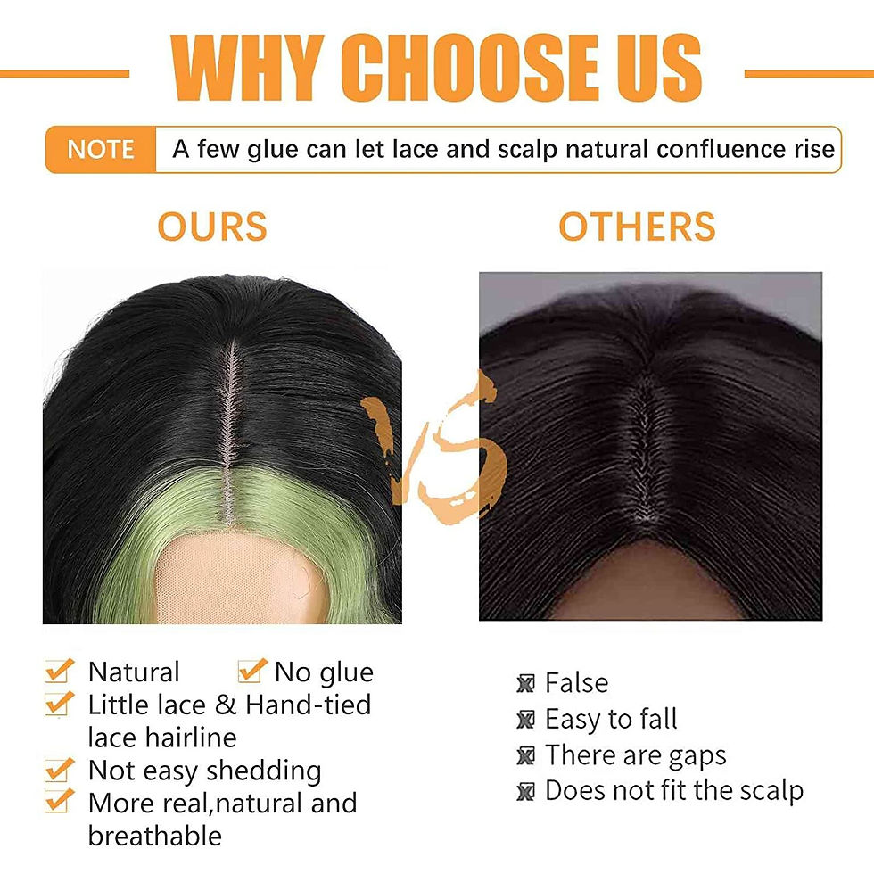 Thumbnail: Green And Black Highlight Body Wave Synthetic Lace Wigs Highlight Lace Wig Ombr