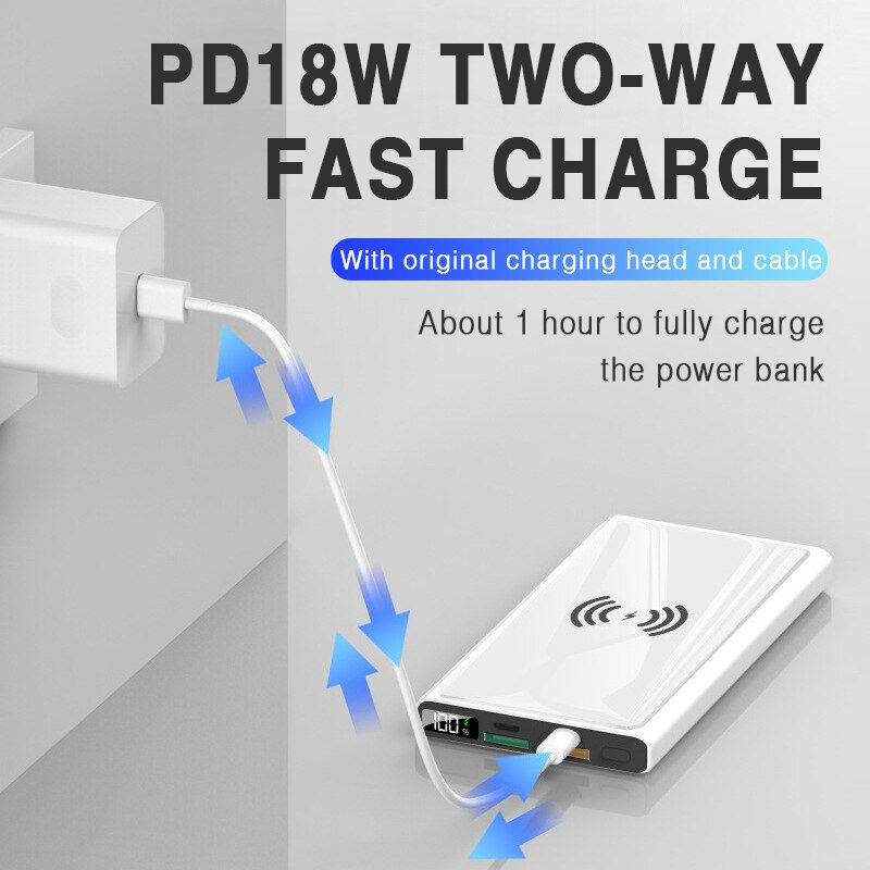 Thumbnail: 40W Super Fast Charging Power Bank 20000mAh Wireless Charging Digital Display E