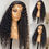 Miniaturbild: Soft Natural Black 180%Density 26Inch Long Kinky Curly Preplucked Lace Front Wi