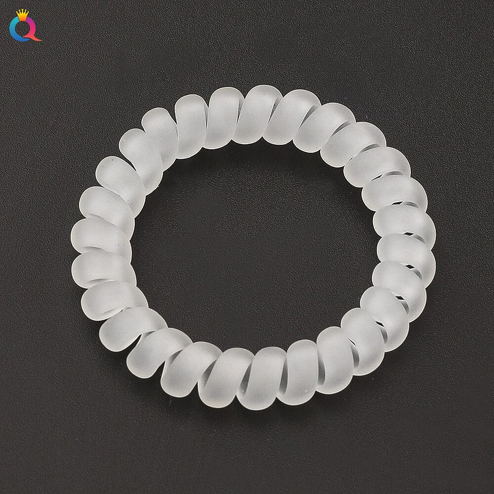 Thumbnail: Fashion Matte Scrunchie Telephone Wire Hair Bands Women Girls Rubber Band Frost
