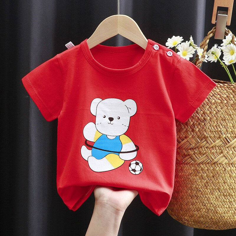 2023 Summer Children 3D Cartoon T-shirt for Boy Animal Printing Dinosaur Shark