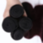 Thumbnail: Burgundy Bundles With Closure Body Wave Ombre Bundles With Closure 1B/99J Two T