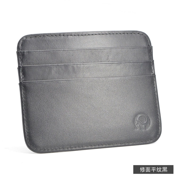 Thumbnail: Retro First Layer Genuine Leather Card Bag with 7 Card Slot Super Thin 100% Rea
