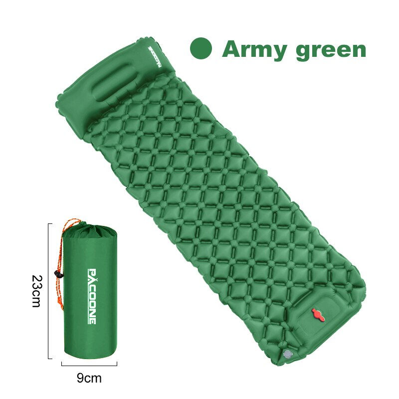 Thumbnail: Outdoor Camping Inflatable Mattress Sleeping Pad With Pillows Ultralight Air Ma