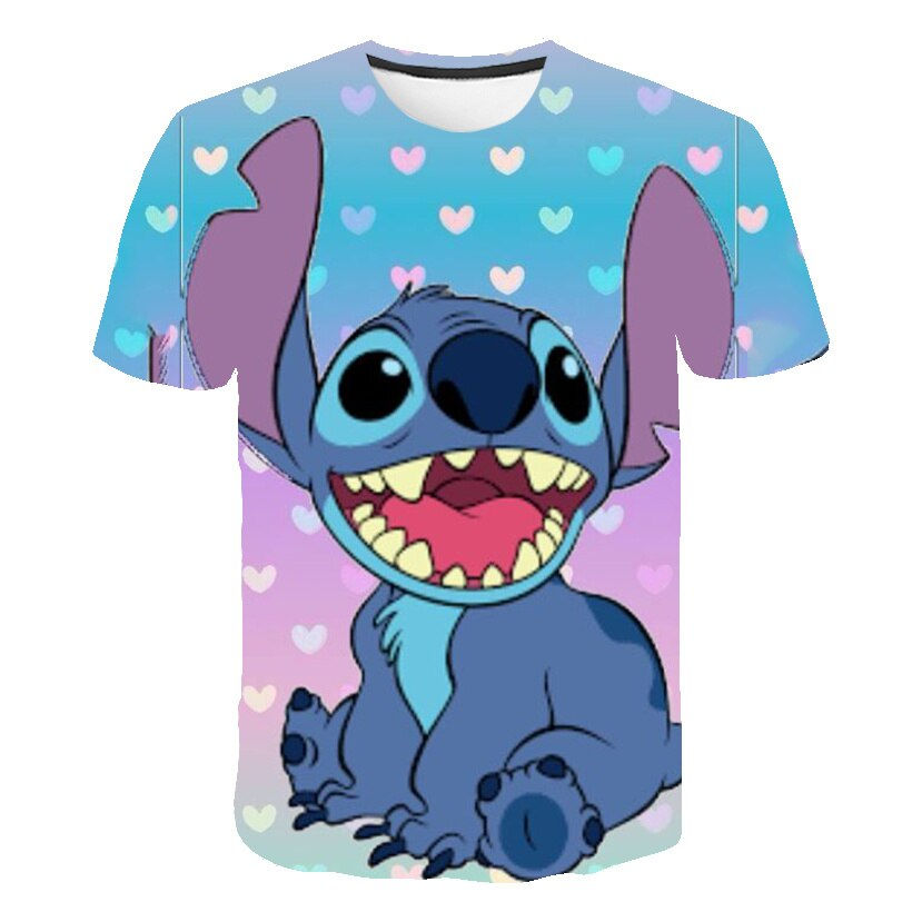 Thumbnail: 2023 Summer Boys Girls Stitch T Shirts Cartoon Baby T-shirts Short Sleeves Prin