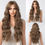 Thumbnail: Blonde with Brown Roots Long Wavy Synthetic Wigs for Women Natural Wave Wigs wi