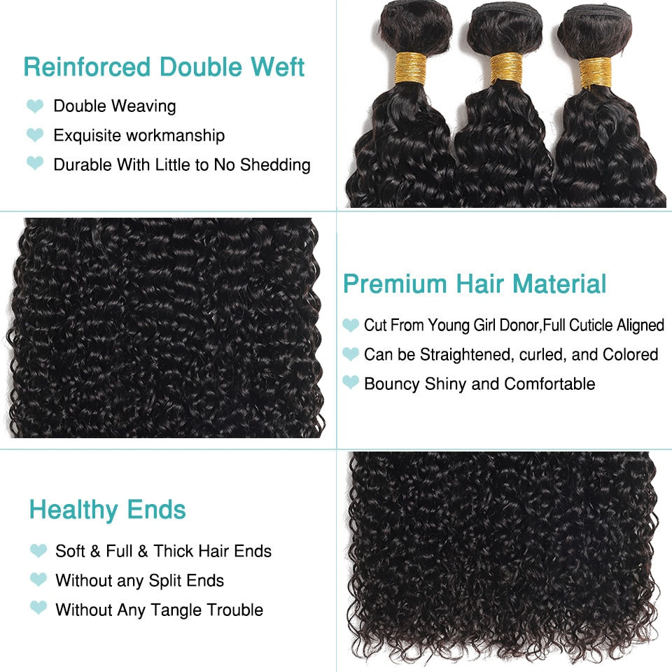 Thumbnail: Water Wave Bundles 12A Malaysian Human Hair Weave 1/3/4PCS Deep Wave Kinky Curl